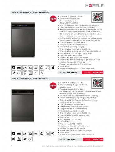 CATALOGUE THIẾT BỊ BẾP HAFELE 2026