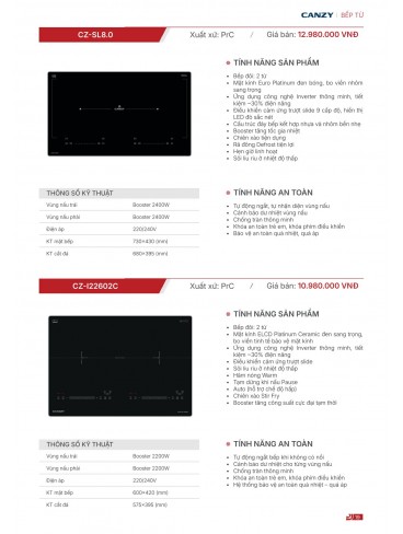 CATALOGUE THIẾT BỊ BẾP CANZY 2026