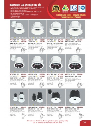 CATALOGUE ĐÈN ANFACO THÁNG 05.2026