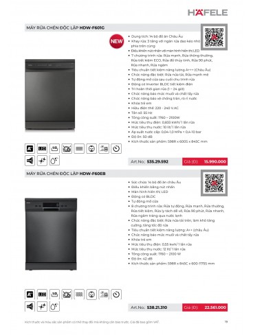 CATALOGUE THIẾT BỊ BẾP HAFELE 2026