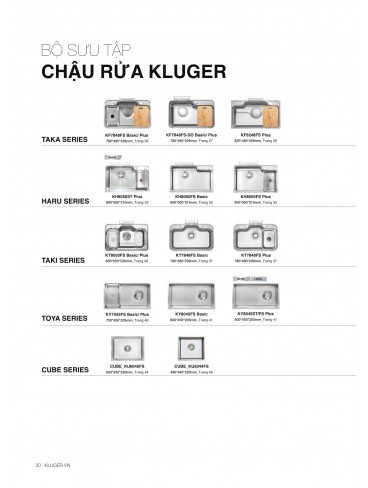 CATALOGUE CHẬU RỬA CHÉN KLUGER 2026
