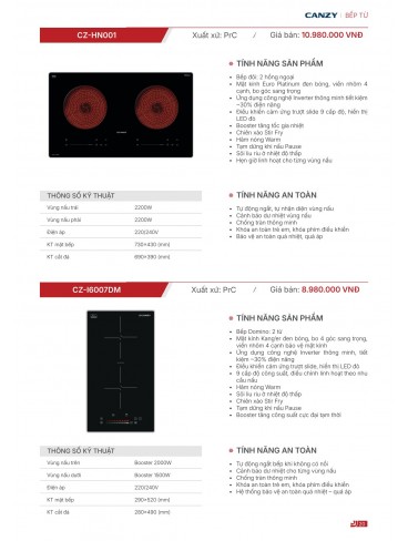 CATALOGUE THIẾT BỊ BẾP CANZY 2026