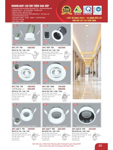 CATALOGUE ĐÈN ANFACO THÁNG 05.2026