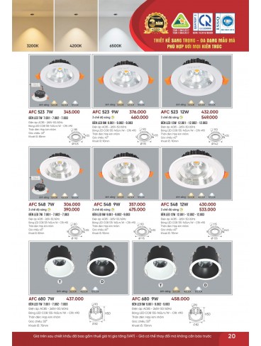 CATALOGUE ĐÈN ANFACO THÁNG 07.2026