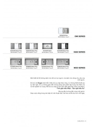 CATALOGUE CHẬU RỬA CHÉN KLUGER 2026