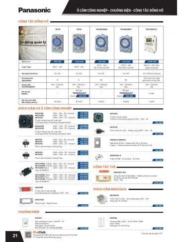 CATALOGUE THIẾT BỊ ĐIỆN PANASONIC & NANOCO T07.2026