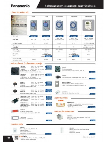 CATALOGUE THIẾT BỊ ĐIỆN PANASONIC & NANOCO T01.2026