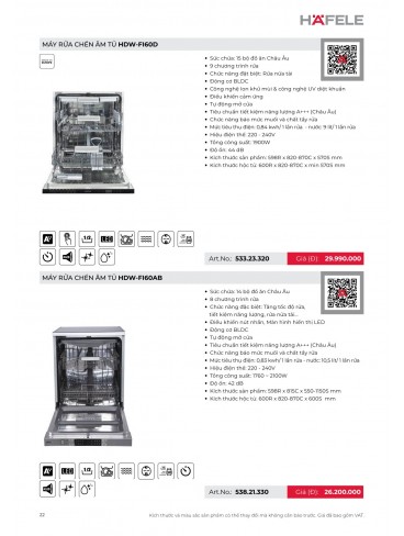 CATALOGUE THIẾT BỊ BẾP HAFELE 2026