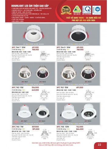 CATALOGUE ĐÈN ANFACO THÁNG 05.2026