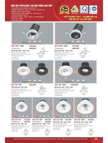 CATALOGUE ĐÈN ANFACO THÁNG 07.2026