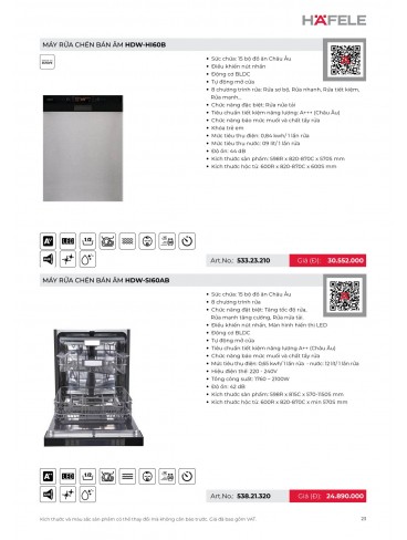 CATALOGUE THIẾT BỊ BẾP HAFELE 2026