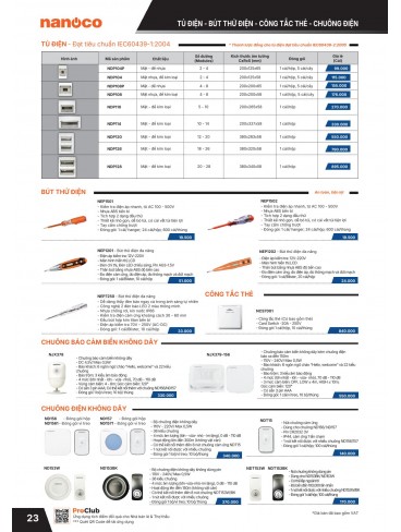 CATALOGUE THIẾT BỊ ĐIỆN PANASONIC & NANOCO T01.2026