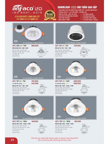 CATALOGUE ĐÈN ANFACO THÁNG 09.2025
