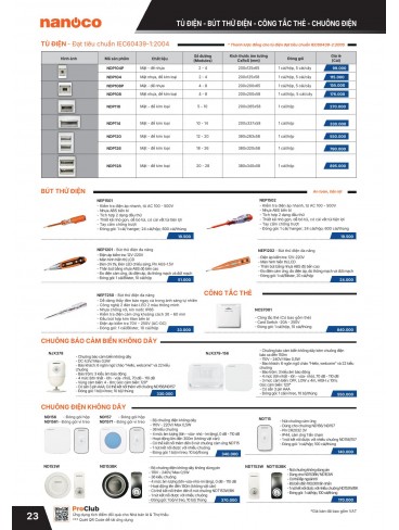 CATALOGUE THIẾT BỊ ĐIỆN PANASONIC - NANOCO THÁNG 01.2026