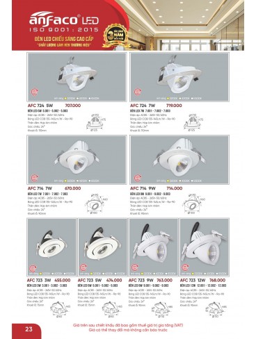 CATALOGUE ĐÈN ANFACO THÁNG 05.2026