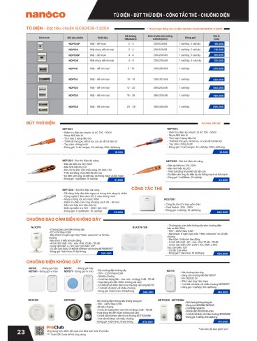 CATALOGUE THIẾT BỊ ĐIỆN PANASONIC & NANOCO T07.2026