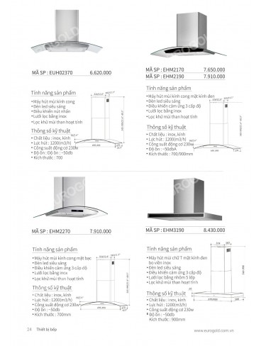 CATALOGUE THIẾT BỊ BẾP EUROGOLD 2026