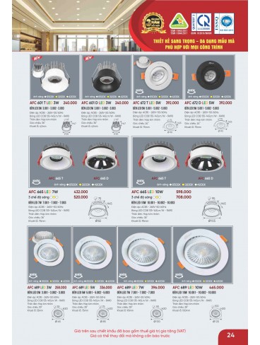 CATALOGUE ĐÈN ANFACO THÁNG 09.2025