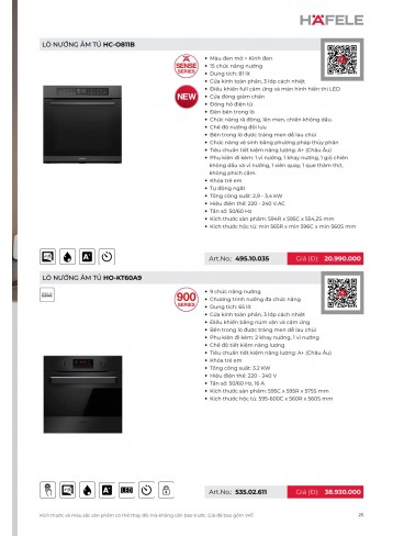CATALOGUE THIẾT BỊ BẾP HAFELE 2026