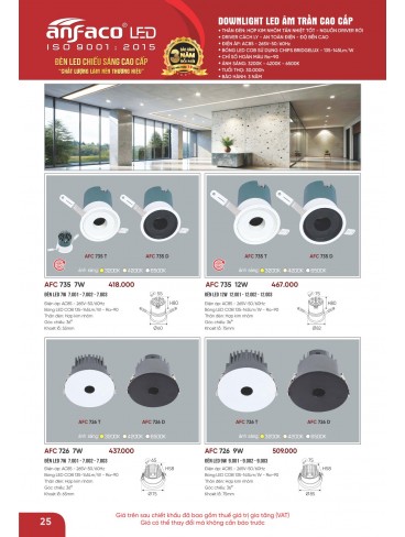 CATALOGUE ĐÈN ANFACO THÁNG 05.2026