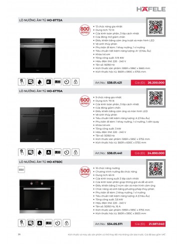 CATALOGUE THIẾT BỊ BẾP HAFELE 2026
