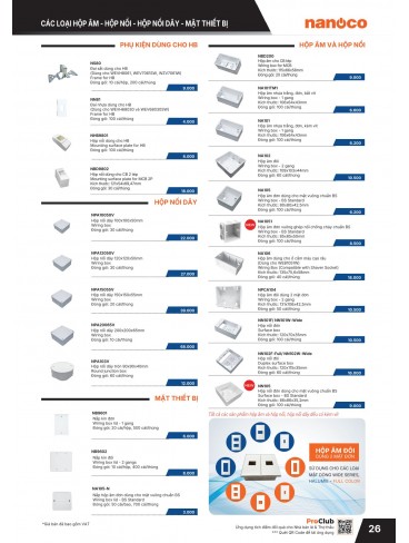 CATALOGUE THIẾT BỊ ĐIỆN PANASONIC & NANOCO T04.2026