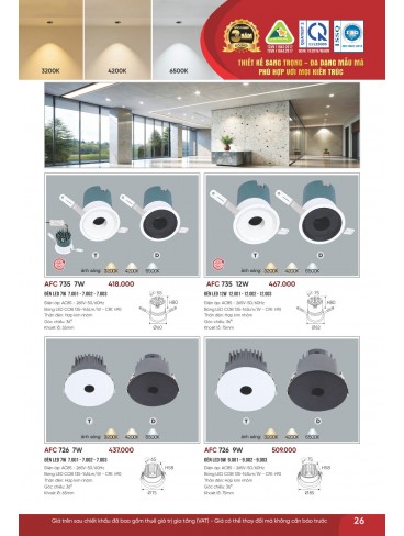 CATALOGUE ĐÈN ANFACO THÁNG 07.2026