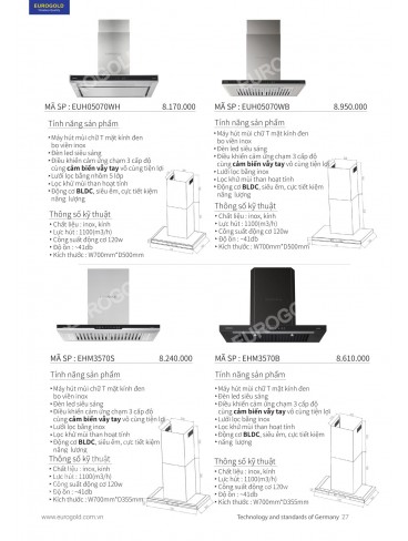 CATALOGUE THIẾT BỊ BẾP EUROGOLD 2026