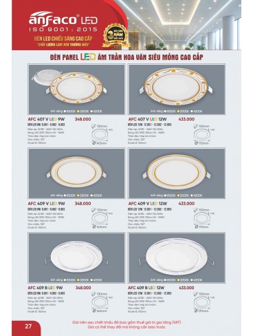 CATALOGUE ĐÈN ANFACO THÁNG 09.2025