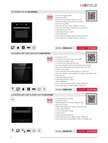 CATALOGUE THIẾT BỊ BẾP HAFELE 2026