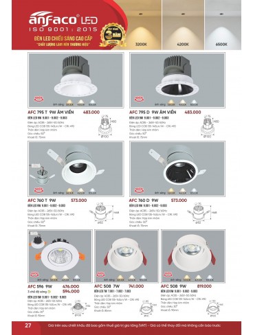 CATALOGUE ĐÈN ANFACO THÁNG 07.2026