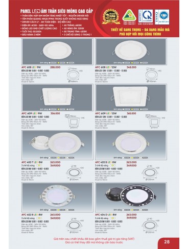 CATALOGUE ĐÈN ANFACO THÁNG 09.2025