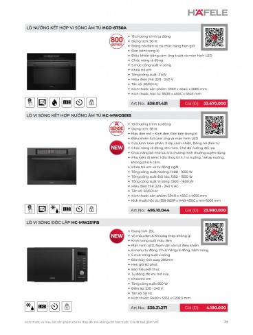 CATALOGUE THIẾT BỊ BẾP HAFELE 2026