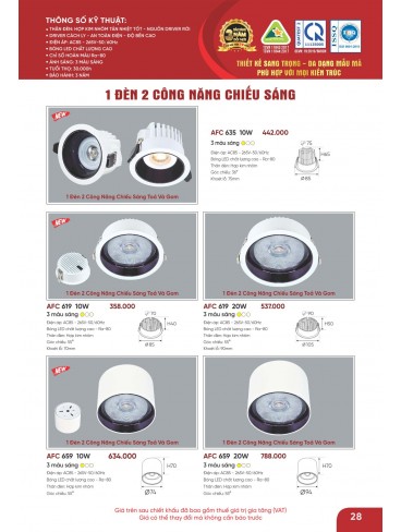 CATALOGUE ĐÈN ANFACO THÁNG 05.2026