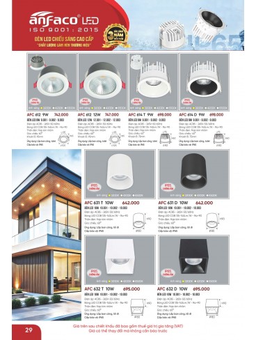 CATALOGUE ĐÈN ANFACO THÁNG 05.2026