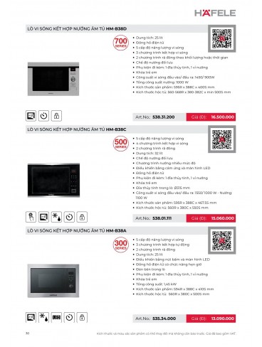 CATALOGUE THIẾT BỊ BẾP HAFELE 2026