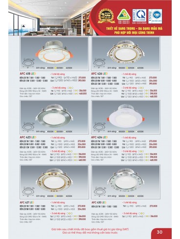 CATALOGUE ĐÈN ANFACO THÁNG 09.2025