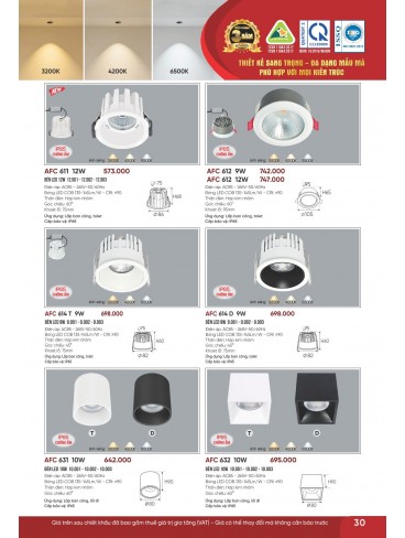 CATALOGUE ĐÈN ANFACO THÁNG 07.2026