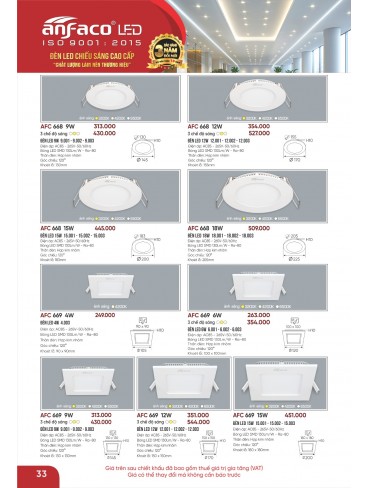 CATALOGUE ĐÈN ANFACO THÁNG 02.2026