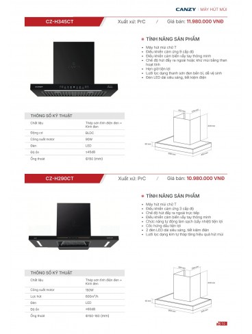 CATALOGUE THIẾT BỊ BẾP CANZY 2026
