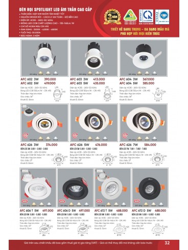 CATALOGUE ĐÈN ANFACO THÁNG 07.2026