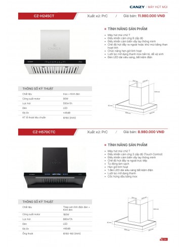 CATALOGUE THIẾT BỊ BẾP CANZY 2026