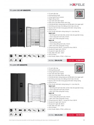 CATALOGUE THIẾT BỊ BẾP HAFELE 2026