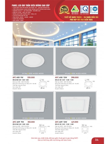 CATALOGUE ĐÈN ANFACO THÁNG 05.2026
