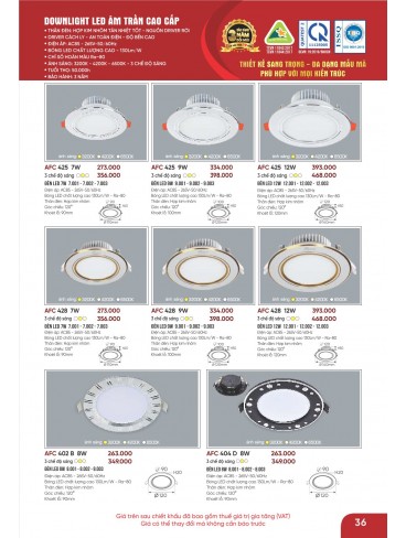 CATALOGUE ĐÈN ANFACO THÁNG 02.2026