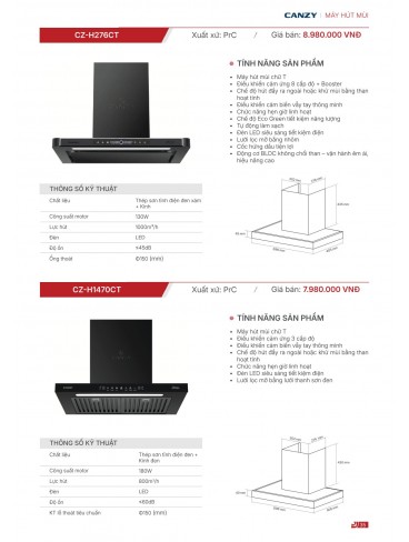 CATALOGUE THIẾT BỊ BẾP CANZY 2026
