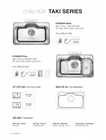 CATALOGUE CHẬU RỬA CHÉN KLUGER 2026