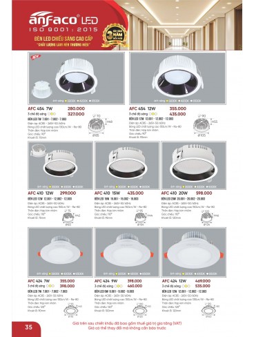 CATALOGUE ĐÈN ANFACO THÁNG 05.2026