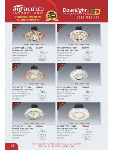 CATALOGUE ĐÈN ANFACO THÁNG 09.2025