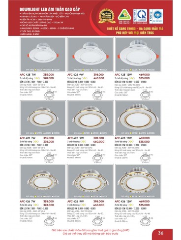 CATALOGUE ĐÈN ANFACO THÁNG 05.2026